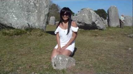 Naomi at the Carnac stones in Brittany France