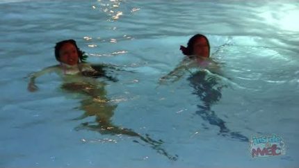 “Real” Mermaids swim in the Disneyland Hotel pool