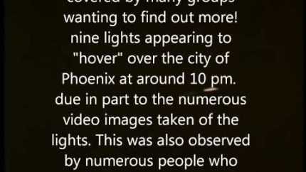UFO PHOENIX LIGHTS Returns