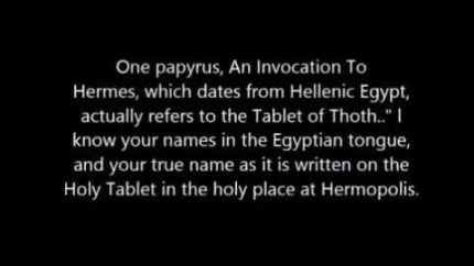 The History Of The Emerald Tablets Of Thoth