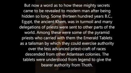 The story of the Emerald Tablets of Thoth