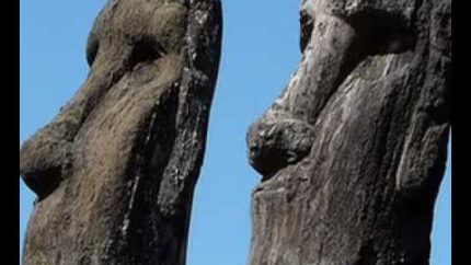 easter island volcanic heads-now new mystery showed in forest!!!!