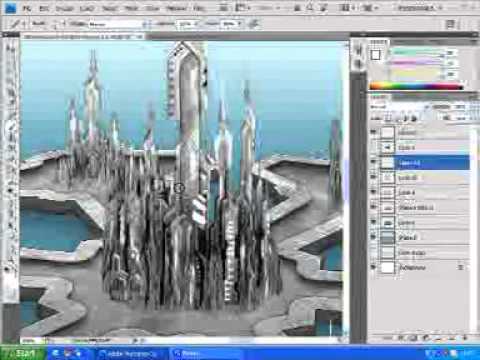 Draw  a city of Atlantis