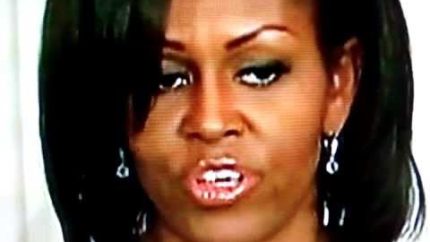 Reptilian shapeshifter – Michelle Obama/Barack Obama