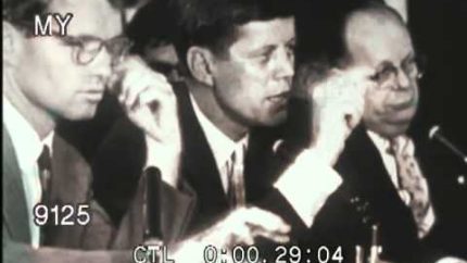 Stock Footage – JOHN F. KENNEDY QUESTIONS JIMMY HOFFA – 1957