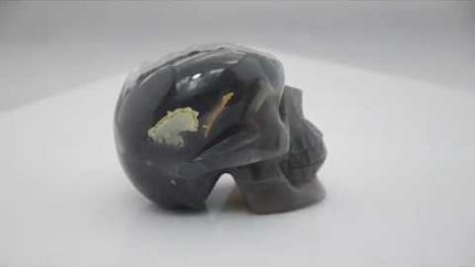 0021  GEODE 3.1″ AGATE Crystal Skull,Realistic,Crystal Healing