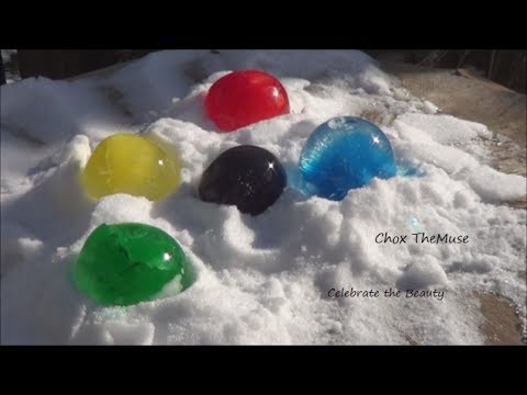 “Frozen Orbs” Frozen Water Balloons With Food Coloring