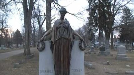 The Statue Of The Crying Mary From Oak Hill Cemetery In Battle Creek Michigan