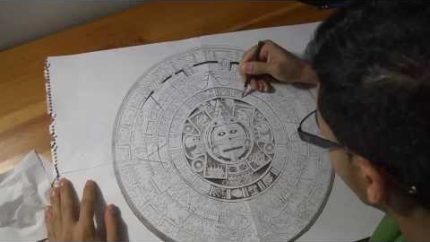 Mayan Calendar Drawing Time Lapse