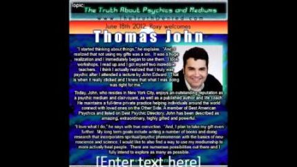 Psychic – Medium Thomas John: Check out his 99 Predictions for 2012