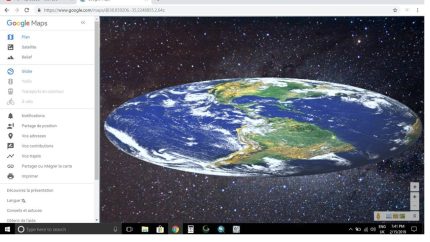 How to go from google maps Globe To Flat Earth